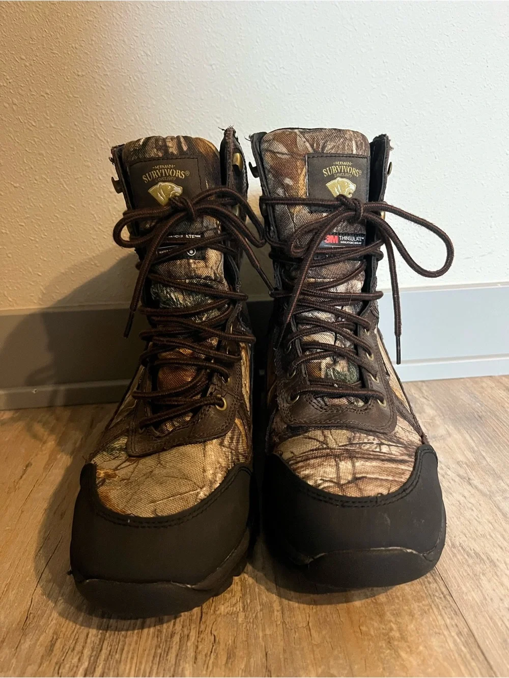 Men’s Brown Camouflage Lace-Up Outdoor Boots